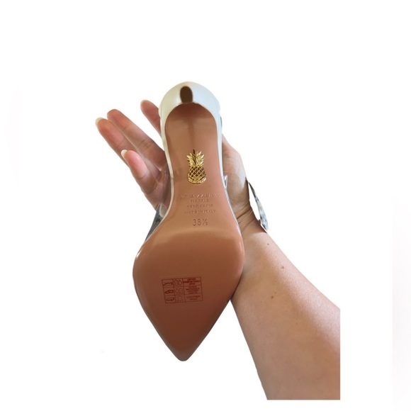 Aquazzura Bow Tie Plexi White Heels - Picture 4 of 7